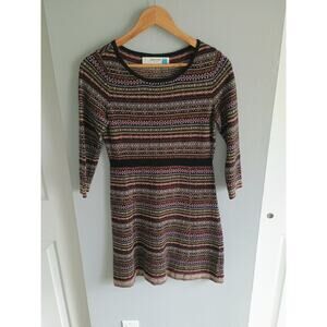 Anthropologie Sparrow Clara Fair Isle Sweater Dress Wool Cashmere Blend Sz Small